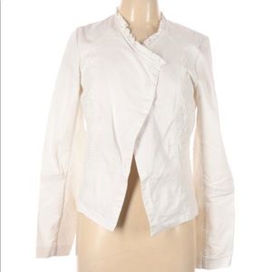 Maurices Size L Ruffle Accent Ivory Jacket